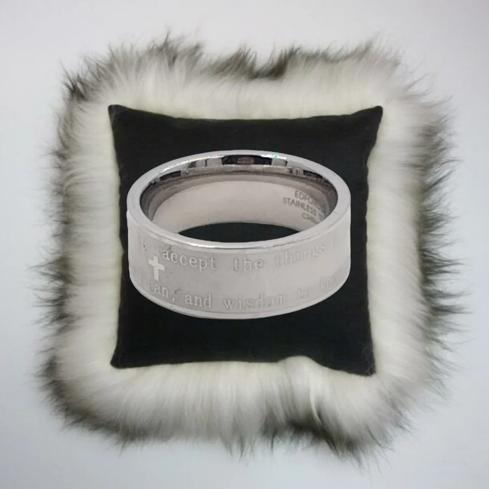 Serenity Prayer Etched Stainless Steel Band By Edforce Designer